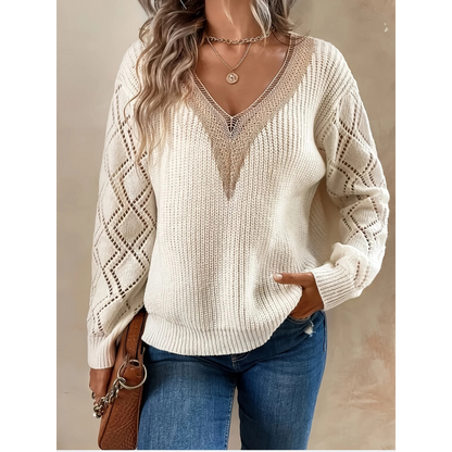 Knitted V-neck sweater